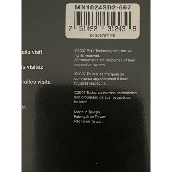 New PNY 1G Memory Stick DDR2 Optima Memory PC2-5300 PC2-4200 PC2-3200 - Picture 4 of 4